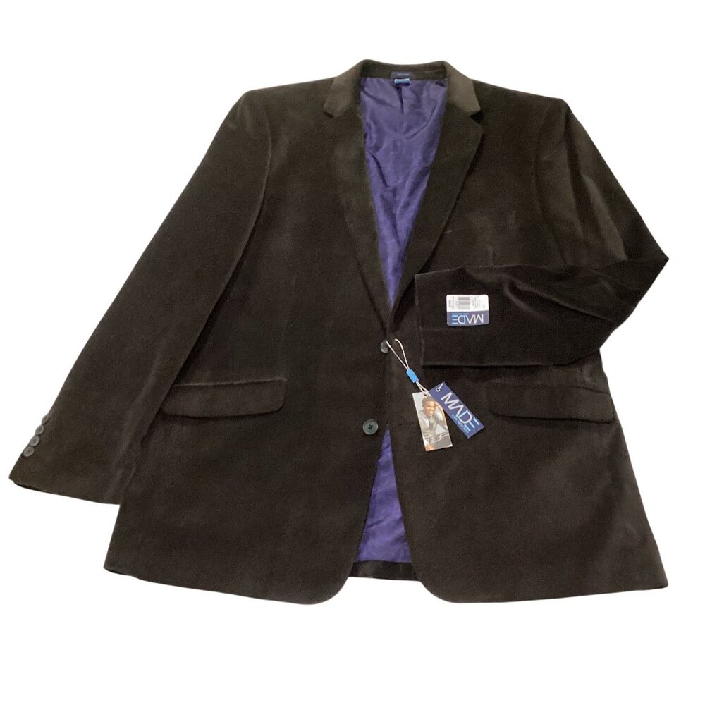 Cam Newton MADE Brown 100% Cotton Brushed Tight Corduroy Jacket 46L New W Tags